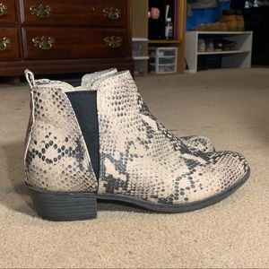 Snakeskin booties!